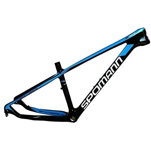 Mountainbike-Rahmen : OKUOKA Carbon Fahrrad Fahrradrahmen 27.5ER Carbon Mountainbike Rahmen Achsfahrrad Sitzrohr 31, 6 mm Gewicht 1200g Blau / Grün (Color : Blue, Size : 27x15)
