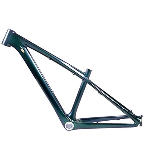 Mountainbike-Rahmen : PPLAS 26er CO2-MTB-Rahmen MTB-Kohlenstoffrahmen 26er 14-Zoll-Kohlenstoff-MTB-Rahmen 26 Carbon Kinderrahmen mit Headset-Klemme (Color : Green, Size : 14inch Matte)
