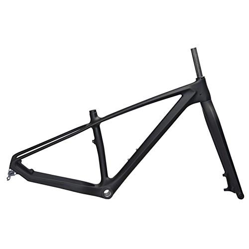 Mountainbike-Rahmen : PPLAS Kohlenstofffettradrahmen mit Gabel 26er Carbon MTB Snow Bike-Frameset 26 × 5.0 Bergschnee-Fahrradrahmen (Color : Frame and Fork, Size : 16inch Matte)