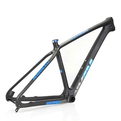 Mountainbike-Rahmen : QHIYRZE Kohlefaser MTB-Rahmen 27.5er Hardtail Mountainbike Rahmen 15'' / 17'' / 19'' Scheibenbremse Fahrradrahmen Steckachse 12x142mm BB92 (Color : Blue, Size : 27.5 * 17'')