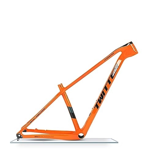 Mountainbike-Rahmen : TANGIST 15" / 17" / 19" Boost MTB Fahrradrahmen XC Cross Country Fahrradrahmen Kohlefaser BB92*41mm Interne Verkabelung Fahrradrahmen Steckachse 148mm (Color : Orange, Size : 19x29inch)