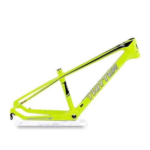 Mountainbike-Rahmen : TANGIST 24 * 13.5inch Fahrrad Rahmen Schnellspanner Carbon Faser Mountainbike Rahmen Fixed Gear Fahrrad Rahmen Interne Verkabelung Scheibenbremse BSA68 (Color : Yellow, Size : 24inch*13.5 inch)