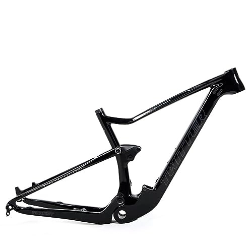 Mountainbike-Rahmen : TANGIST 27, 5 / 29in Kohlefaser Fahrrad Softtail Rahmen 15 / 17 / 19in Mountainbike Rahmen Innenverkabelung Rahmen Steckachse 148 Mm BSA73 (Color : Black B, Size : 15x29inch)