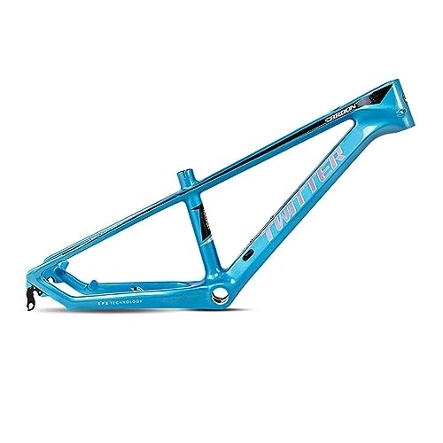 Mountainbike-Rahmen : TANGIST BMX-Fahrradrahmen 10, 5" / 20" XC Cross Country-Fahrradrahmen Vollcarbon-Fahrradrahmen Mountainbike-Rahmen Schnellspanner-Scheibenbremse (Color : Blue, Size : 10.5X20inch)