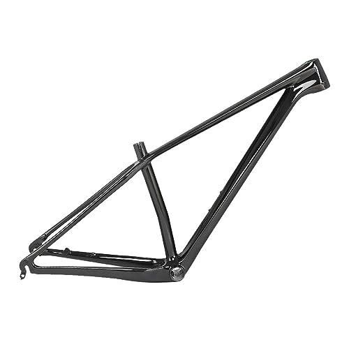 Mountainbike-Rahmen : TANGIST Carbon Faser Rahmen Mountainbike Rahmen XC Cross Country Fahrrad Rahmen Versteckte Scheibenbrem Senhalterung Ganz Schwarz Ohne Etikett (Color : Glossy, Size : 17x27.5inch)
