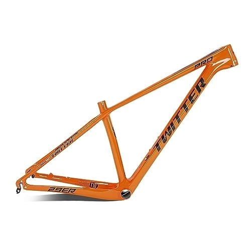 Mountainbike-Rahmen : TANGIST MTB-Rahmen aus Kohlefaser, 27, 5″ / 29″ Mountainbike-Rahmen, vollständig interne Kabelführung, Fahrradrahmen, XC-Cross-Country-Fahrradrahmen (Color : Orange, Size : 17x29inch)