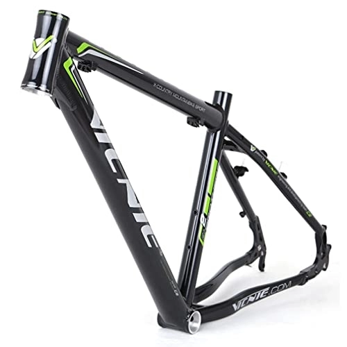 Mountainbike-Rahmen : YOJOLO Fahrradrahmen 26er Mountainbike Rahmen Ultraleichter Aluminiumlegierung BSA 68mm MTB Rahmen 16.5 Zoll Schnellspanner 135mm Für 26ER Laufradsatz (Color : Black Green, Size : 26x16.5 inch)