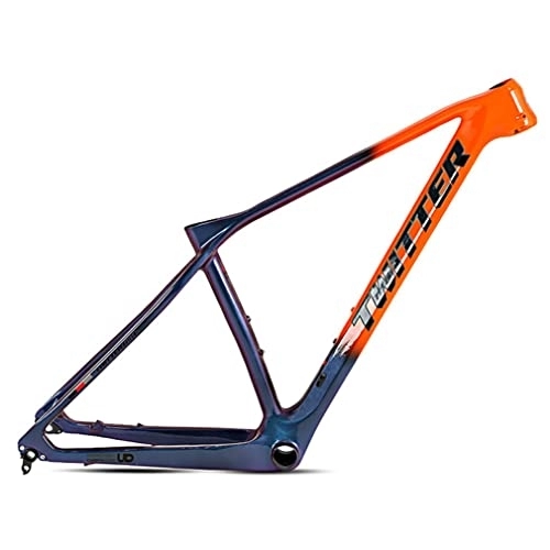 Mountainbike-Rahmen : YOJOLO Kohlefaser Mountainbike Rahmen 27.5 / 29 Zoll XC MTB Rahmen 15'' / 17'' / 19'' Interne Verkabelung Verfärbung Scheibenbremse Fahrradrahmen Steckachse 12X142 / 148mm (Color : Orange, Size : 29x15'')