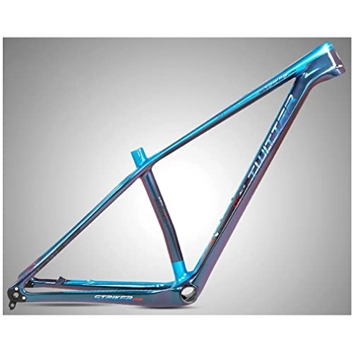 Mountainbike-Rahmen : YOJOLO Kohlefaser Mountainbike Rahmen 27.5 / 29 Zoll XC MTB Rahmen 15'' / 17'' / 19'' Verfärbung Ultraleichter BB92 Scheibenbremse Fahrradrahmen Steckachse 12X142mm (Color : Blue, Size : 27.5x17'')