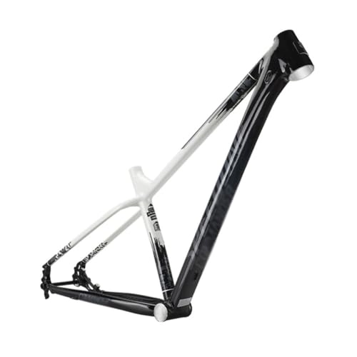 Mountainbike-Rahmen : ZFF 29er Mountainbike-Rahmen Aluminium-Legierung Hardtail MTB-Rahmen Steckachse 12 * 142mm Scheibenbremse XC-Rahmen Interne Führung (Color : Black White, Size : L / Large)