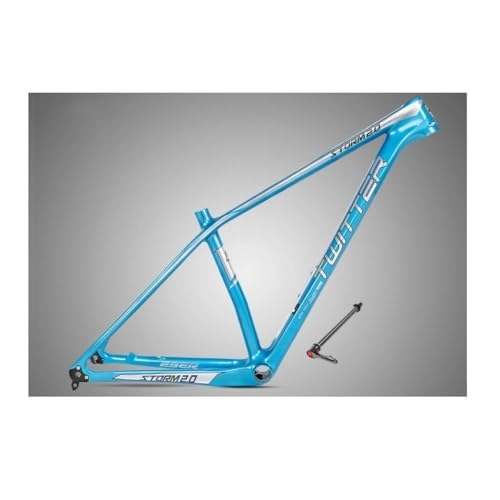 Mountainbike-Rahmen : ZFF Kohlefaser MTB-Rahmen 15'' / 17'' / 19'' 27.5 29er Mountainbike Rahmen Steckachse 12 * 142mm Scheibenbremse XC-Rahmen Leichtes Gewicht Interne Führung (Color : Light Blue, Size : 29 * 15'')