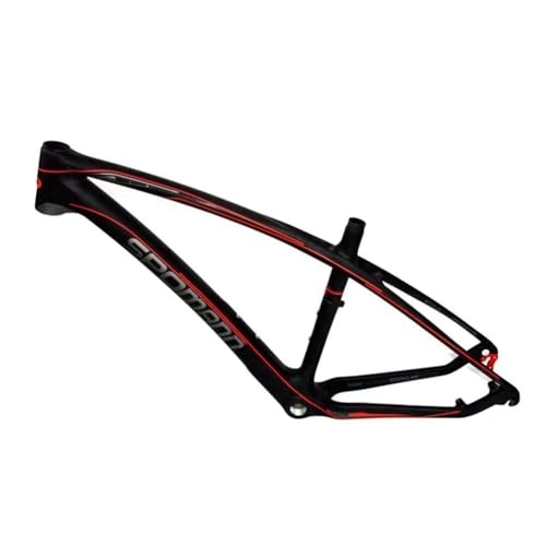 Mountainbike-Rahmen : ZFF MTB-Rahmen Kohlefaser 15.5'' / 17.5'' / 19.5'' 26 / 27.5er Mountainbike-Rahmen Scheibenbremse QR 135mm Interne Führung (Color : Black+red, Size : 19.5'')