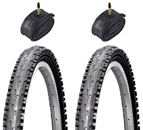 Mountainbike-Reifen : 2 Fahrradreifen – Mountainbike – 26 x 1, 95 – mit Presta-Schläuchen