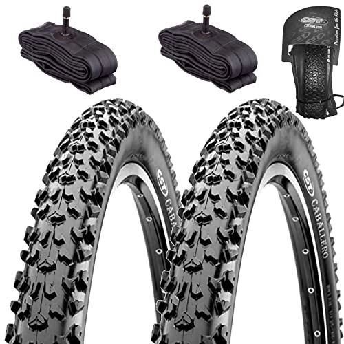 Mountainbike-Reifen : 2 MTB-Reifen 26 x 2.40 + Kammern Ventil Amerika Faltreifen Trail XC Cross CST 66-559 Schutz EPS
