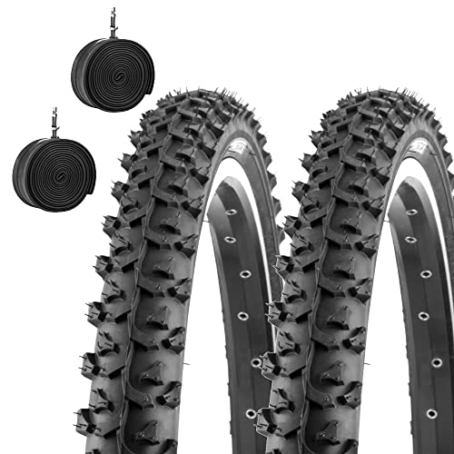Mountainbike-Reifen : 2 Radkappen 26 x 2.10 (54-559) + Luftkammern für Mountainbike, Fahrrad, Mountainbike