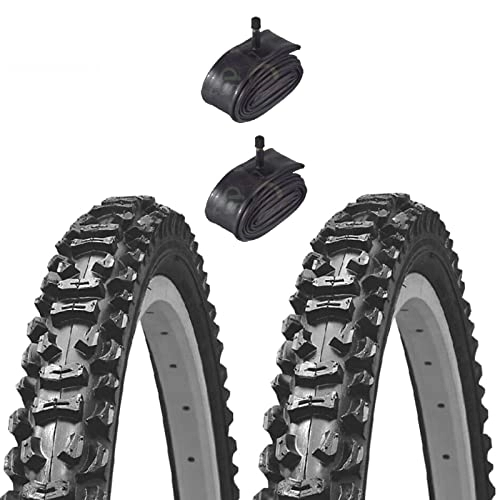 Mountainbike-Reifen : 2 Reifen Kenda 20 x 1, 95 (50-406) + Amerika-Ventil (Schrader) Reifen aus Gummi mit Dübel für Kinder Mountainbike