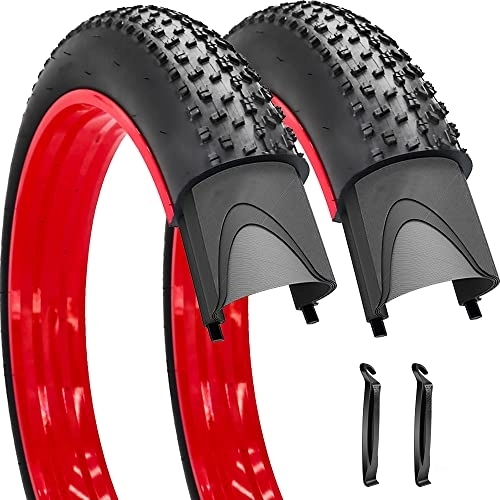 Mountainbike-Reifen : 2 Stück 66 cm 66 cm x 10, 2 cm Fat Bike Reifen Fahrrad Reifen Mountainbike Schnee Fahrrad Reifen (2 Stück 26 x 4, 0)