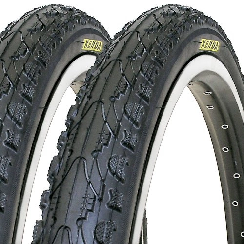 Mountainbike-Reifen : 2 x Fahrradreifen Kenda 24 Zoll 24x1.75 inklusive 2 x 24" Schlauch mit Dunlopventil