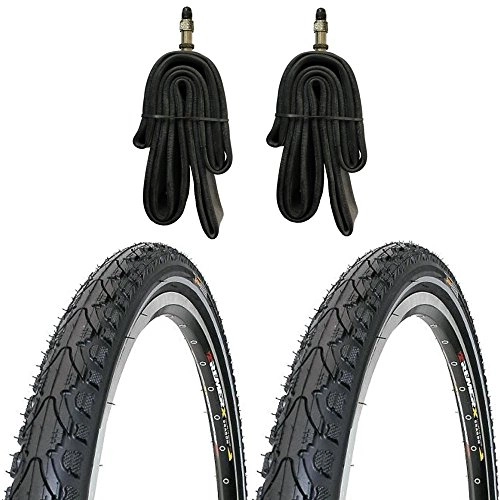 Mountainbike-Reifen : 2 x Fahrradreifen Kenda 28 Zoll 28x1.60 42-622 700x40C mit Reflexstreifen inklusive 2 x 28" Schlauch mit Dunlopventil OPS