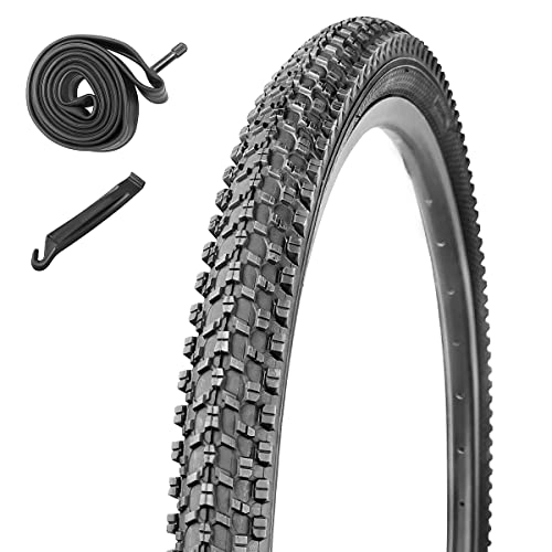 Mountainbike-Reifen : 61 x 4, 95 cm Fahrradreifen Faltperle Ersatzreifen Doppelverpackung für MTB Mountainbike Reifen mit Innenschläuchen und Hebeln