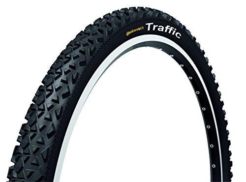 Mountainbike-Reifen : Continental Unisex – Erwachsene MTB-Reifen Traffic II 1.9 Fahrradreifen, Schwarz, 26 x 1.9