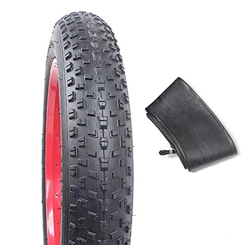 Mountainbike-Reifen : Fahrradreifen, 26 × 4, 0, fette Reifen, Elektrofahrrad, Mountainbike, Drahtreifen, Fahrradzubehör (1 Reifen und 1 Schlauch)