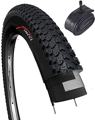 Mountainbike-Reifen : Fincci Set Fahrradreifen 26 x 2.125 Zoll 57-559 Fahrradmantel Faltbar Reifen mit Autoventil Schlauch für MTB Mountainbike Hybrid Fahrrad Mantel