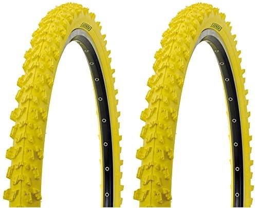 Mountainbike-Reifen : KENDA 2 x MTB Reifen farbige Fahrradreifen 26 Zoll 50-559 26 x 1.95 (GELB)