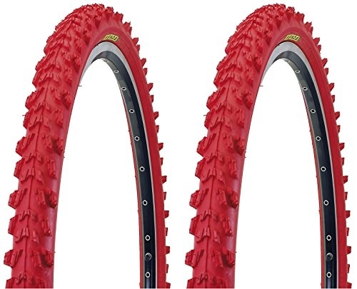 Mountainbike-Reifen : KENDA 2 x MTB Reifen farbige Fahrradreifen 26 Zoll 50-559 26 x 1.95 (ROT)