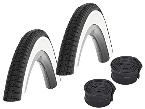 Mountainbike-Reifen : KENDA Set: 2 x K141 schwarz-Weiss Fahrrad Reifen 40-635 (Sondergröße) + Conti Schläuche Dunlopventil