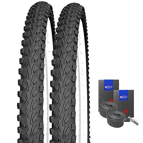 Mountainbike-Reifen : KENDA Set: 2 x K898 schwarz MTB Reifen 26x2.10 + Schwalbe SCHLUCHE Dunlopventil