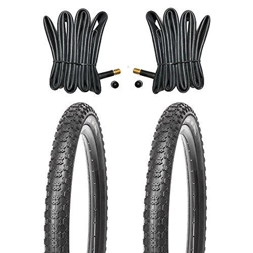 Mountainbike-Reifen : Kujo BMX-Reifen Set 20x2.125 inkl. Schläuche mit Autoventilen Mrs. Marble