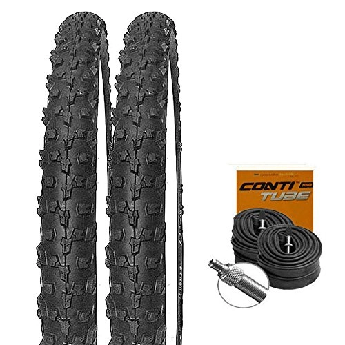 Mountainbike-Reifen : Mitas Set: 2 x Neptune Fahrrad MTB Reifen 26x2.10 (54-559) + Conti SCHLÄUCHE Dunlopventil