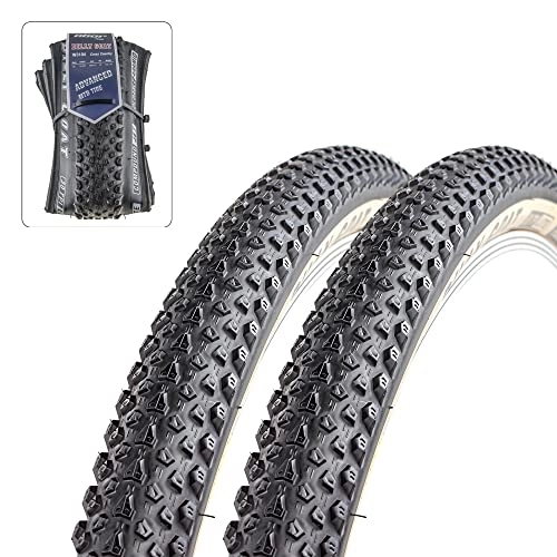 Mountainbike-Reifen : Obor 2 x Fahrradreifen -27.5×2.10 60TPI Faltbarer Mountainbike-Reifen Weiß