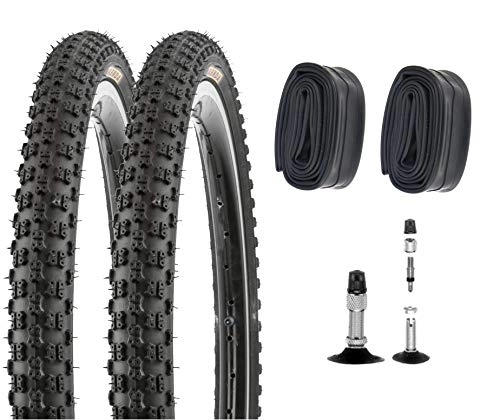 Mountainbike-Reifen : P4B | 20 Zoll Fahrradreifen 57-406 (20 x 2.125) für Mountainbike und BMX | In Schwarz (B) 2X Reifen mit DV Schläuchen
