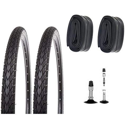 Mountainbike-Reifen : P4B | 2X 28 Zoll Fahrradreifen (35-622) mit DV Schläuchen in Schwarz | 28 x 1 3 / 8 x1 5 / 8 | Reifen mit Pannenschutz für langanhaltenden Fahrspaß und weniger Reifenschäden