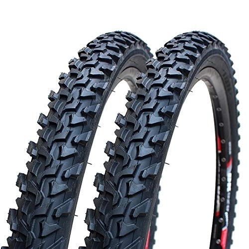 Mountainbike-Reifen : RANRANHOME Mountainbike Schutz Reifen, All Terrain Ersatz Anti Puncture MTB Reifen, Anti-Rutsch-Wear-Resistant Große Muster Reifen Tubeless (2Pack), Schwarz, 26x2.1