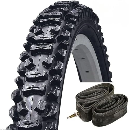 Mountainbike-Reifen : RMS Kit Nr. 2 Reifen + 2 Luftschläuche, für Fahrrad, 16 x 1, 95 cm, Schwarz