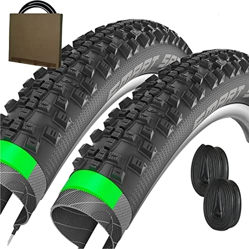 Mountainbike-Reifen : Schwalbe eBike Reifen Smart Sam Plus HS476 Addix 28x1.60 | 42-622 schwarz + AV Schlauch (Set 2 Stück)