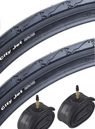 Mountainbike-Reifen : Schwalbe Fahrradreifen und Schlauch, 66 x 3, 8 cm, City Jet MTB, profillos, Sportfahrrad, Rennrad, schnelle Rolleigenschaften, Reifen und Schlauch, 2 Stück