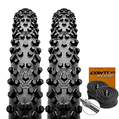 Mountainbike-Reifen : Set: 2 x Continental Vertical MTB Reifen 26x2.30 / 57-559 + 2 Conti Schläuche Dunlopventil