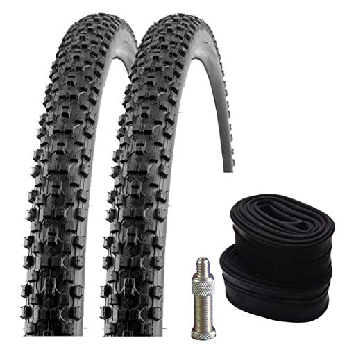 Mountainbike-Reifen : Set: 2 x Kenda Kadre K-Shield Pannenschutz Reifen 27, 5x2.20 / 54-584 + Schwalbe SCHLÄUCHE Dunlopventil