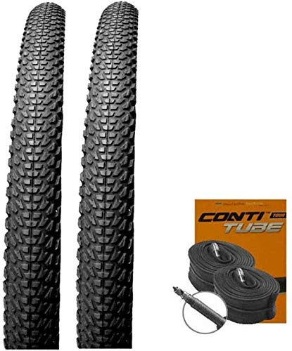 Mountainbike-Reifen : Set: 2 x Mitas Cheetah MTB Reifen 27, 5x2.10 / 54-584 - flaches Stollenprofil + Conti SCHLÄUCHE Rennradventil