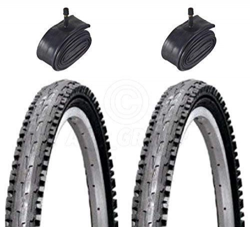 Mountainbike-Reifen : Vancom Fahrradreifen für Mountainbike, inklusive Schläuchen mit Schraderventil, 26 x 1, 95, 2 Stück