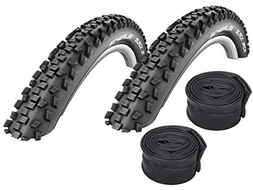 Mountainbike-Reifen : Velo.Set 2 x Schwalbe Black Jack Fahrrad Reifen / / 54-507 (24×2, 1') + Schläuche, Variante:DV-Schläuche (Continental), Ausführung:Schwarz