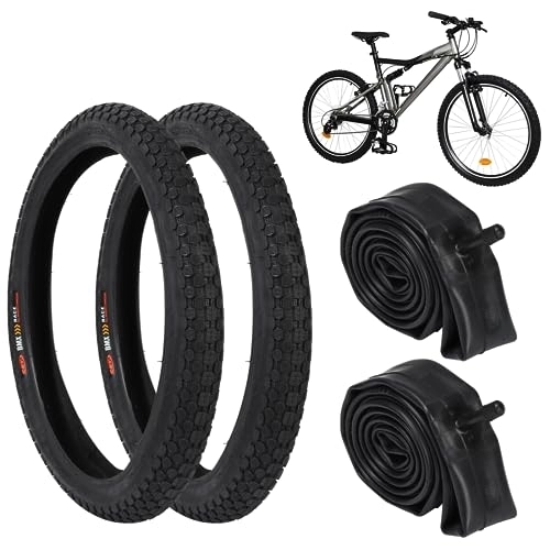 Mountainbike-Reifen : yeesport Mountainbike-Reifen, 50, 8 x 5, 4 cm, mit 2 Fahrradschläuchen, 50, 8 cm x 4, 8 cm - 5, 4 cm AV 32 mm Ventil, Ersatz-Reifen und Schläuche, pannensichere Fahrradreifen
