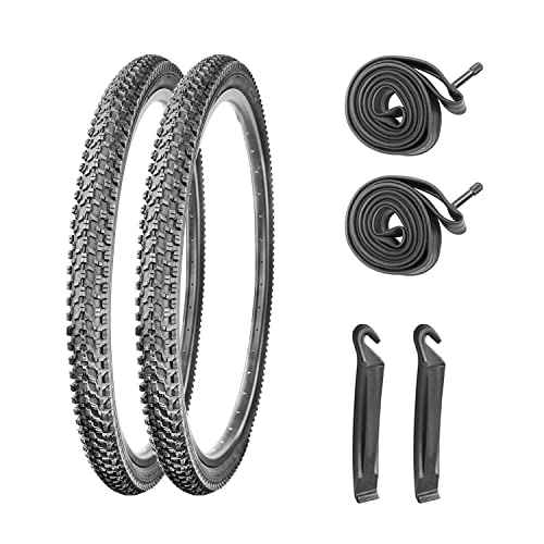 Mountainbike-Reifen : YIROAD 61 x 4, 95 cm Fahrradreifen Faltperle Ersatzreifen Doppelverpackung für MTB Mountainbike Reifen mit Innenschläuchen und Hebeln