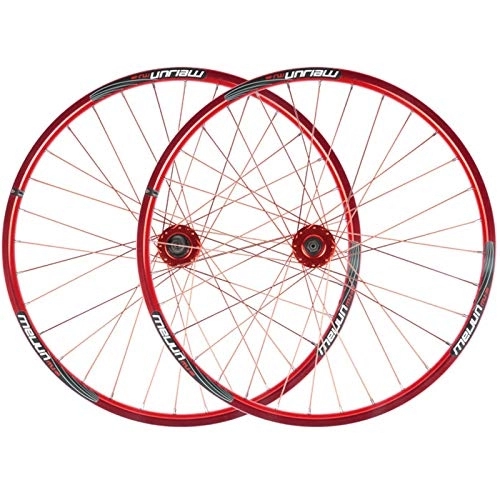 Mountainbike-Räder : 26 Zoll Hinterrad Vorderrad Fahrrad Laufradsatz Ultraleicht 951g / 1126g Scheibenbremse Laufrad Doppelwandige MTB-Felge Zum 7 8 9 10 Gang Kassettenschwungrad (Color : Red)
