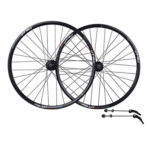 Mountainbike-Räder : Bike Wheel Mountainbike Laufradsatz 26 Zoll-Scheibenbremse 32 Loch Schnellspanner Fahrrad-Rad-Aluminium-Legierung Rad (Vorderrad und Hinterrad) (Color : Black)