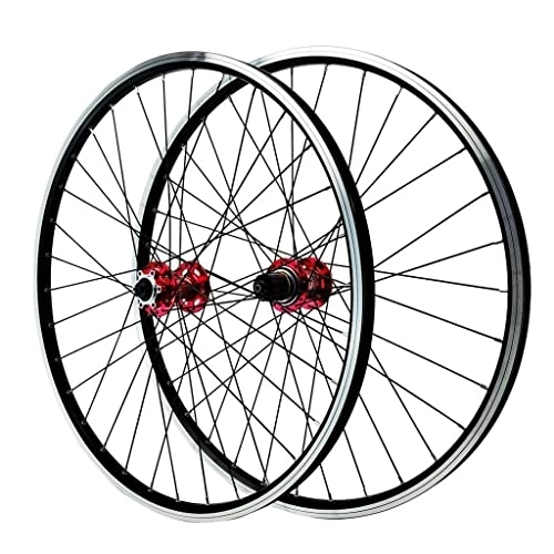 Mountainbike-Räder : DYSY V-Bremse MTB Fahrrad Laufradsatz 26 / 27, 5 / 29 Zoll, Doppelwandig Aluminiumlegierung Hybrid- / Mountainbike QR 9 X 100 Mm Nabe Für 7 / 8 / 9 / 10 / 11 Geschwindigkeit (Farbe : Rot, Size : 27.5 inch)